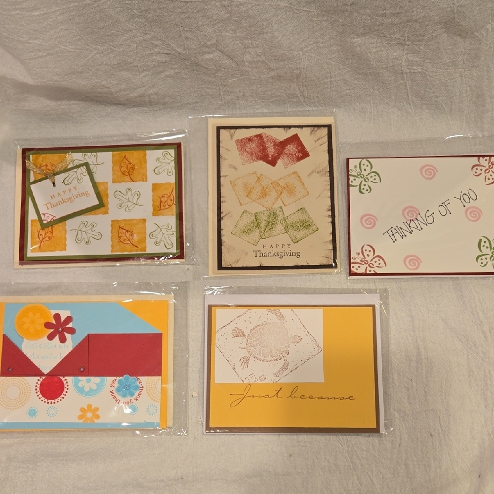 Colorful Greeting Cards Set Handmade